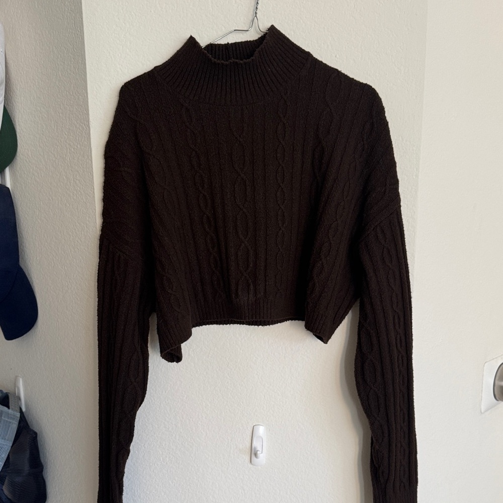 ALO Yoga Dark Brown Cowl Neck Sweater